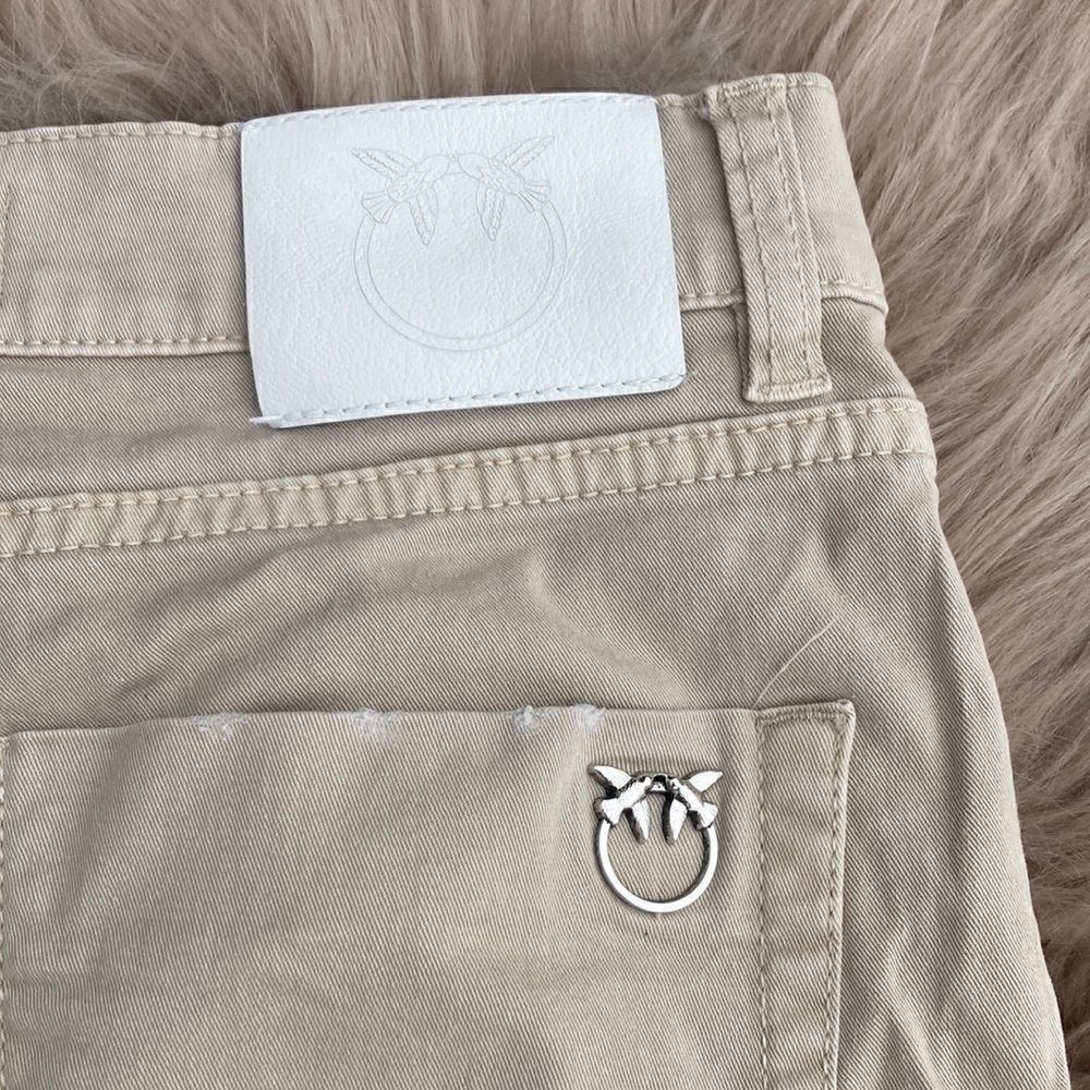 Pinko Love Birds Made in Italy Khaki Strait Leg Pants/jeans - Picture 6 of 6